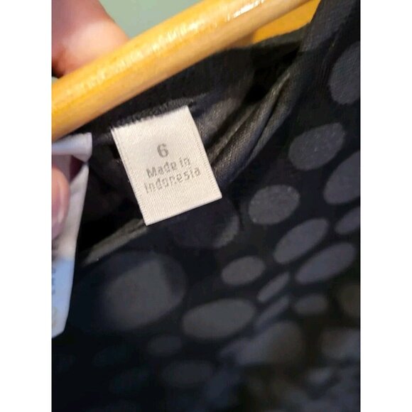 Black On Black Polkadot Short Sleeve Pleated Dress Lauren Conrad Sz 6 Whimsigoth - Picture 7 of 9